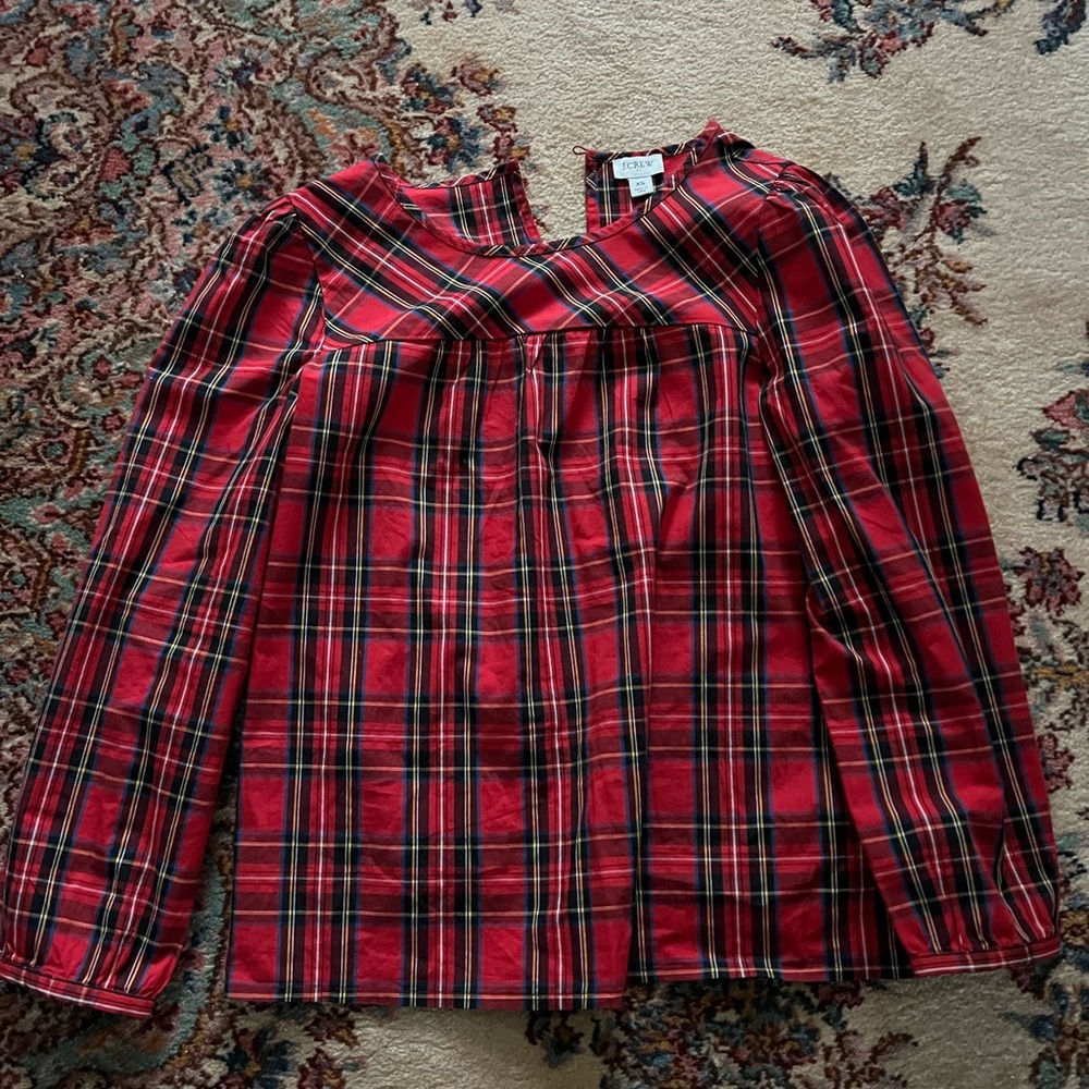 J Crew plaid blouse